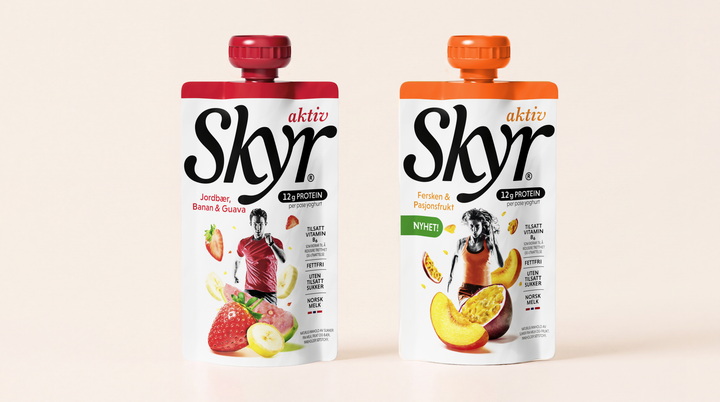 Nyhet: Skyr® Aktiv Fersken & Pasjonsfrukt 125 g BÅDE ny OG bedre.