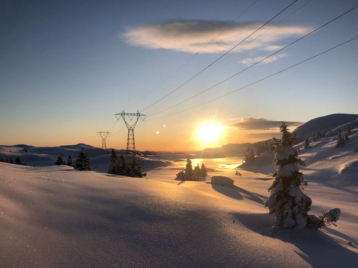 Strømledning på Blåfjell i Hallingdal