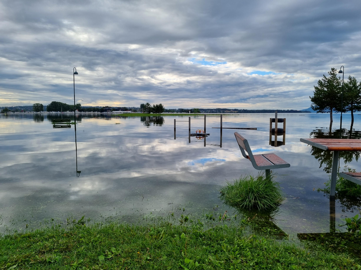 Oversvømmelse på Hamar i forbindelse med ekstremværet Hans som herjet i august