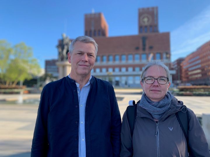 Bård Eirik Ruud, fylkesleder i Norsk Sykepleierforbund i Oslo og Marianne Lange Krogh, fylkeslederleder i Utdanningsforbundet i Oslo.
