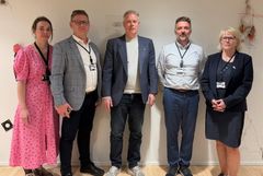 Unio stat måtte konstatere at det ikke var mulig å komme til enighet med staten i lønnsforhandlingene. Nå blir det mekling. Fra v:  Andrea Mandt, Roar Fosse, Steinar A. Sæther, Marius Bækkevar og Jourunn Solgaard. Foto: Unio