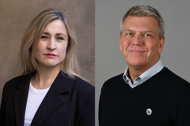 Ann Mari Milo Lorentzen, 1. nestleder i Utdanningsforbundet og Bård Eirik Ruud, leder av Norsk Sykepleierforbund i Oslo.