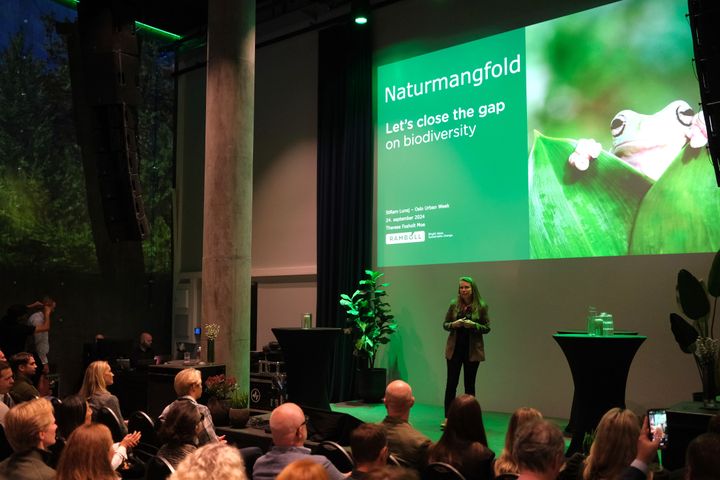 Therese Fosholt Moe er ikke imponert av Regjeringens innsats mot naturtap. Her under Oslo Urban Week denne uken.