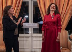 Frankrikes ambassadør til Norge, Florence Robine, og ballettsjef ved Den Norske Opera & Ballett, Ingrid Lorentzen.